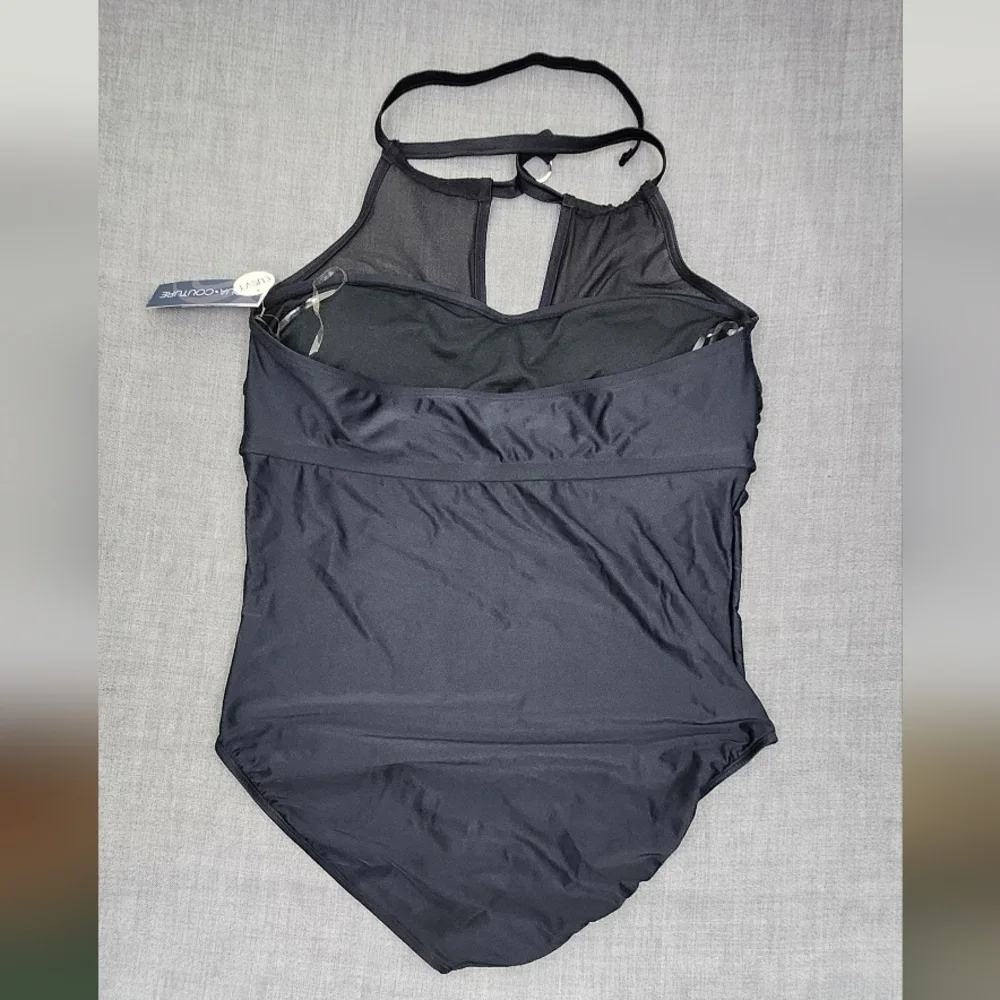 Aqua Couture One Piece High Neck Bathing Suit. 2X